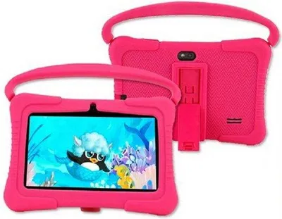 Obrázek produktu pro Dětský počítač pro děti ve věku 3–5 let – 7 palců – 32 GB – růžový – tablet s ochrannou fólií