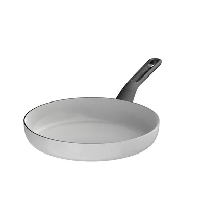 Produktbild von BergHOFF Leo Bratpfanne, 28 cm, rund, weiß, 100% recyceltes Aluminium, keramische Antihaftbeschichtung, induktionsgeeignet, Cool-Touch Griff