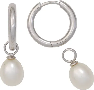 Produktbild von JOBO Creolen mit Süßwasser Perlen zum Einhängen 925 Sterling Silber