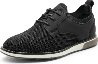 Produktbild von Bruno Marc Schnürhalbschuhe Jungen Anzugschuhe Atmungsaktiv Gestrickter Stoff Oxford Hochzeit Party Schuhe,Size 35,SCHWARZ,SBOX2403K