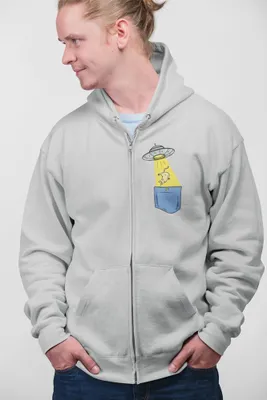 Produktbild von D&B Uni Hoodie ZIPPO00001 Alien HellGrau-Größe 3XL