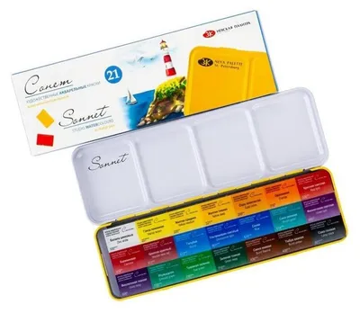 Produktbild von Sonnet Aquarellset im Metallkoffer - 21 Stück
