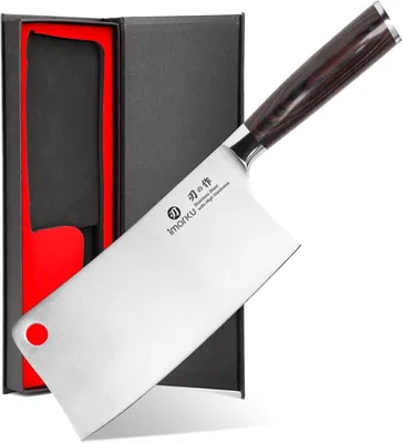 Hakmesser 18 cm – chinesisches Kochmesser, Edelstahl, Pakkaholzgriff