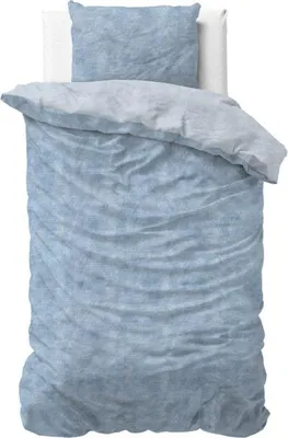 Produktbild von Sleeptime 100% Flanell Washed Baumwolle Blau 140 x 200/220 cm