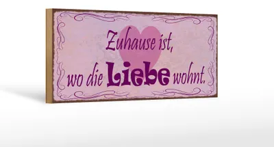 Produktbild von Holzschild Spruch 27x10cm Zuhause ist wo die Liebe wohnt