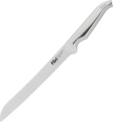 Produktbild von Füri Pro Brotmesser, Küchenmesser komplett aus rostfreiem Edelstahl, Messer mit ergonomischen Griff, Brotsägemesser mit scharfer und widerstandsfähiger Wellenschliffklinge (Klingenlänge: ca. 20 cm)