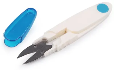 Fadenschere mit Kunststoffgriff und Schutzkappe 11 cm Nahtschere Bastelschere Fadenknipser blau