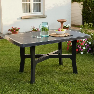 Immagine prodotto di Raspberry - Tavolo da Esterno, 138x88x72h cm Nero Antracite, 6 Posti  Italy