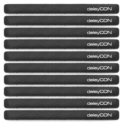 Produktbild von deleyCON Klett Kabelbinder 15cm Klettband 12mm, 10 Stück - Schwarz