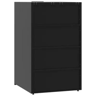 Immagine prodotto di Copribidone con Ruote per Bidone Singolo Nero 69x79x117 Acciaio