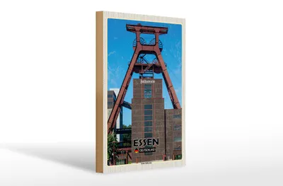 Produktbild von Holzschild Städte Essen Deutschland Zeche Zollverein 20x30cm