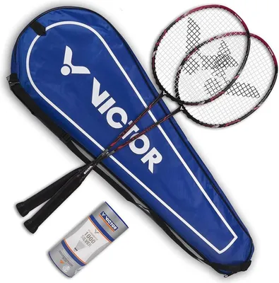 Produktbild von Victor Badminton Set Ultramate 8 | Badmintonset Badmintonschläger Badmintonbälle Badmintonhülle