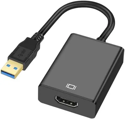 Produktbild von USB zu HDMI Adapter, USB 3.0/2.0 zu HDMI Adapter, 1080P Video Grafikkabel, Video-/Audio- Multi-Monitor Konverter für PC, Laptop,Projektor, HDTV, TV, Kompatibel mit Windows 7/8/8.1/10/11