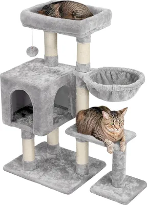 Produktbild von Stabile Kletterbaum Katzenkratzbaum mit Katzenhöhle - Plüsch Katzenmöbel - kleine Katzen