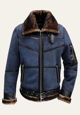 Produktbild von Lammfelljacke - B16 BLAU - Größe: XL