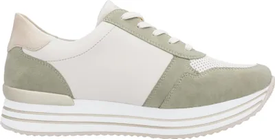 Imagen del producto de Zapatos deportivos para mujer, tipo botín, con cordones, color beige