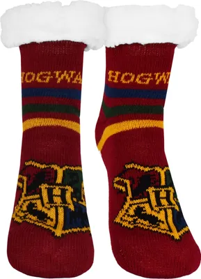 Produktbild von Harry Potter Hüttensocken - Hogwarts Wappen Haussocken für Damen Kuschelsocken Flauschige Wintersocken warme Frauen Socken Rot 35-38