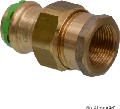 Produktbild von VSH SudoPress Kupfer/Rotguss SP4330GV Durchgangsverschrbg., IG, 18mmx3/4"