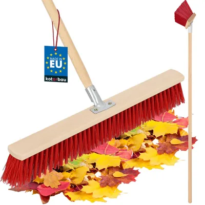 Obrázek produktu pro KOTARBAU® Silniční smeták Průmyslový smeták 65 cm Směšovací smeták Silniční smeták Dřevěný smeták na listí s nylonovými štětinami Zahradní smeták Smeták s násadou