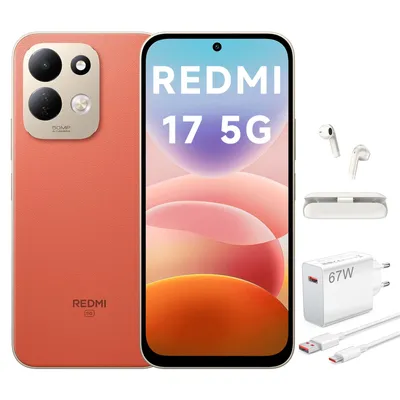 Obrázok produktu pre Xiaomi REDMI 17 5G, 4 GB RAM, 256 GB úložisko, farba: oranžová, batéria: 7500 mAh, displej: 120 Hz, nabíjačka: 67 W, + Bluetooth slúchadlá