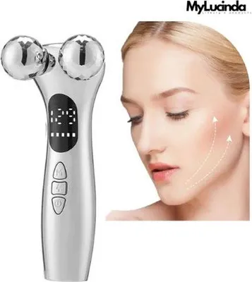 Produktbild von Elektrostimulation- Gesichts- & Nackenroller für Anti-Aging, Hautschock- & Falten-Reduzierung mit Augenpflege & Gesichtsstraffung.