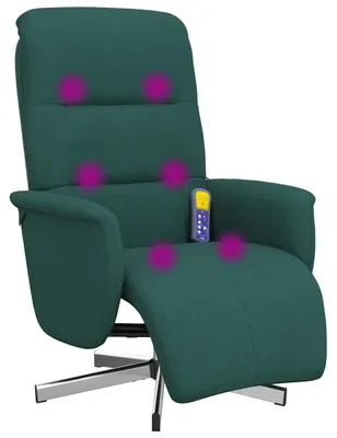 Obrázok produktu pre vidaXL Masážne kreslo s podnožkou tmavozelená látka