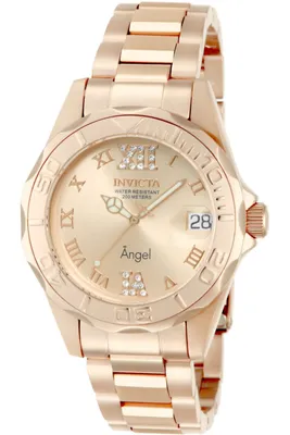 Obrázek produktu pro Invicta Angel 14398 Dámské Hodinky - Quartz Hnutí - Nerezová Ocel s Růžovým Zlatým Ciferníkem - 38 mm