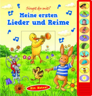Produktbild von Meine ersten Lieder und Reime - Pappbilderbuch zum Vorlesen - Liederbuch mit 10 Melodien