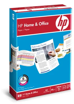 Image de Papier à photocopie HP pour la maison et le bureau, format A4, 80 g/m², boîte de 3 x 500 feuilles.