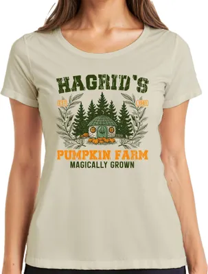 Immagine prodotto di Hagrid's Pumpkin Farm Magical Harry Potter Halloween Autumn Vintage Ladies T-Shirt, Nature, L