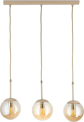 Zdjęcie produktu dla HowHomely | Lampa wisząca - Lampa wisząca - 55 x 15 x 90 cm - Beżowy - Lampa sufitowa - Regulacja wysokości