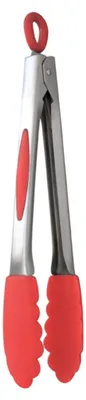 Küchenpinzette Silikon/Edelstahl 30 cm rot