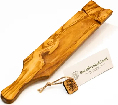 Produktbild von Salami Servierbrett aus Olivenholz mit Salamimesser