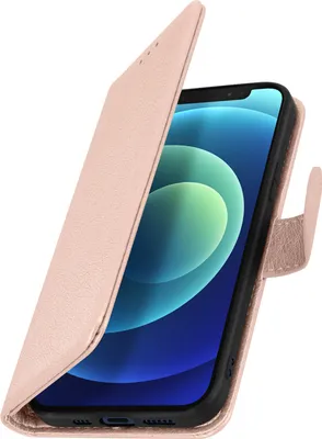 Produktbild von Avizar, Kunstleder-Klappetui mit Standfunktion für Apple iPhone 12, Champagnerrosa