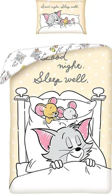 Immagine prodotto di Halantex Tom e Jerry biancheria da letto per bambini 100x135cm + 40x60cm, 100% cotone, multicolore