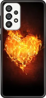 Produktbild von König Design Hülle kompatibel mit Samsung Galaxy A73 5G Kunststoff Soft Handyhülle - Handy Case Brennendes Herz