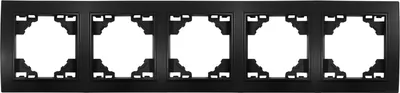 Produktbild von Rahmen 5-Fach für Steckdosen Schalter Unterputz 298x82x8mm horizontal Schwarz Matt