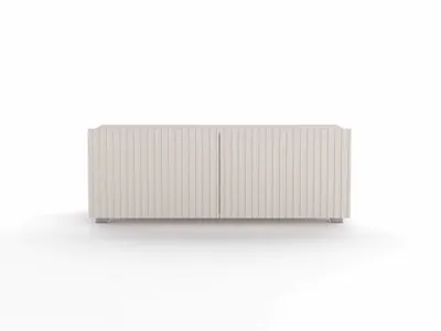 Zdjęcie produktu dla Szafka RTV Stojąca KOLDER Szerokość 100 cm Cashmere Ryflowany Front Do Salonu KL-01-CAH