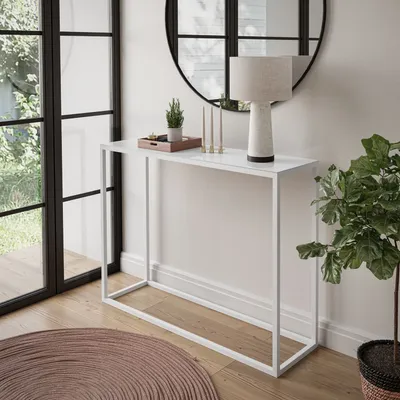 Produktbild von MODERN GLASS Konsole 100 cm Weiß/ Weißes Glass