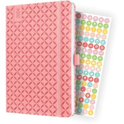 Produktbild von Wochenkalender Jolie 2024 ca. A5 1 Woche/2 Seiten Hardcover rose pink