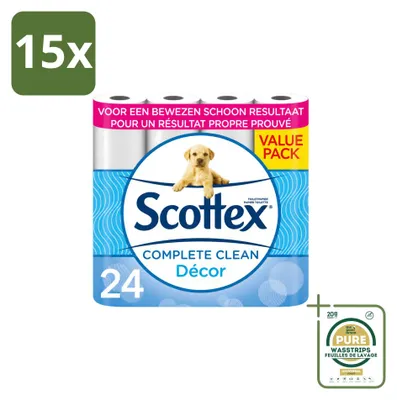 Zdjęcie produktu dla 15 rolek papieru toaletowego Scottex - 2 warstwy - opakowanie zbiorcze - 15 sztuk