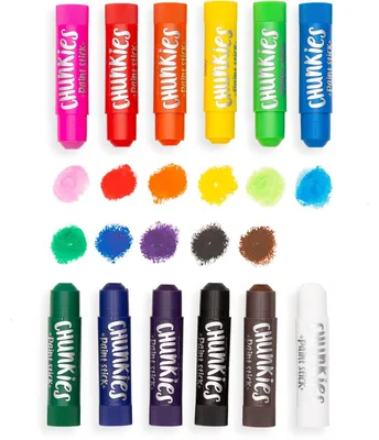 Produktbild von OOLY Chunkies Paint Sticks, Schwarz, Blau, Braun, Grün, Navy, Orange, Pink, Rot, Violett, Weiß, Gelb, Farbmarkierer, Hart, 12 Stück(e)