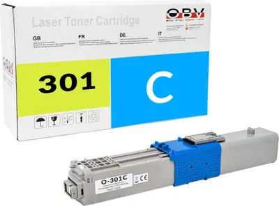 Produktbild von Kompatibel C301 - OBV Toner ersetzt OKI 44973535 für C301DN C321DN MC332 MC342  cyan 1500 Seiten
