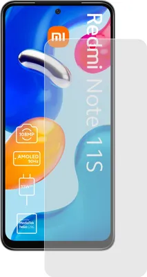 A smartphone screen protector is shown on top of a smartphone displaying marketing information.