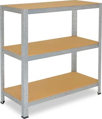 Produktbild von shelfplaza® HOME 100x100x50cm Schwerlastregal verzinkt / Metallregal mit 3 Böden / als Kellerregal, Garagenregal, Werkstattregal oder Lagerregal / Steckregal Metall mit 175kg Tragkraft