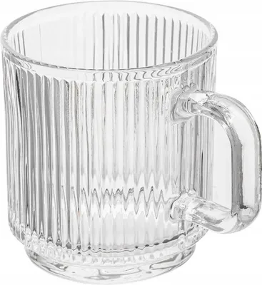 Produktbild von Transparenter, eleganter Glasbecher mit Riffelung, 360 ml, 1 Stück Selena
