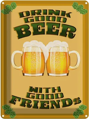 Produktbild von vianmo Blechschild 40x30 cm drink good Beer with Friends