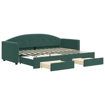 Obrázok produktu pre Rozkladacia denná posteľ s matracmi tmavozelená 80x200 cm zamat