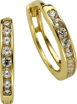Produktbild von Celesta Gold Ohrring 375/- Gold 1,2cm gelb Zirkonia weiß 371310422-1
