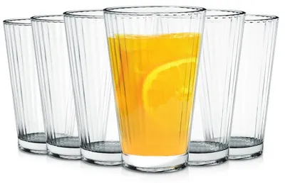 Zdjęcie produktu dla Excellent Houseware | Szklanki do picia 6 szt. - 270 ml - Grube szkło - Można myć w zmywarce